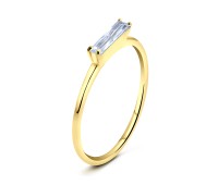 Gold Plated CZ Silver Rings NSR-2582-GP